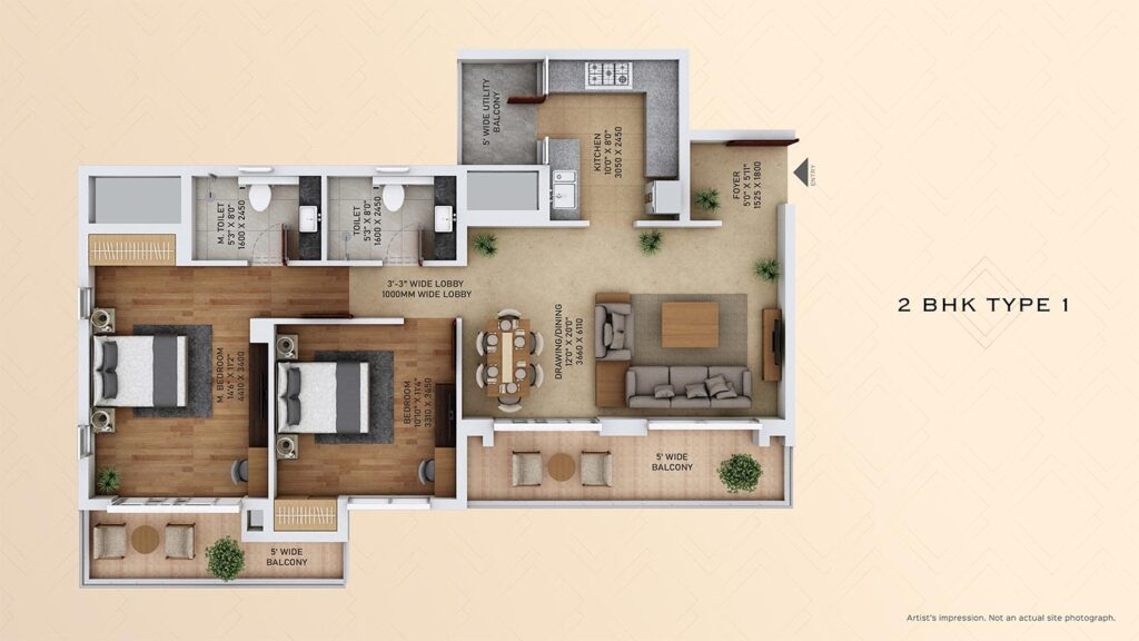 Ace-Starlit-floor-plan-2bhk-type-1