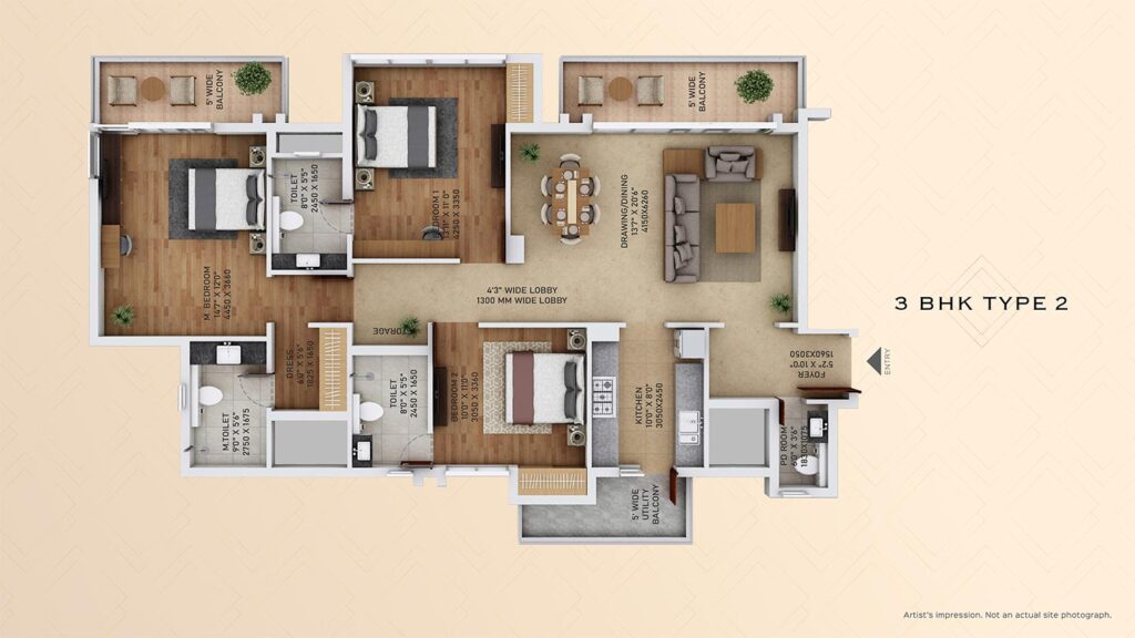 Ace-Starlit-floor-plan-3bhk-type-2